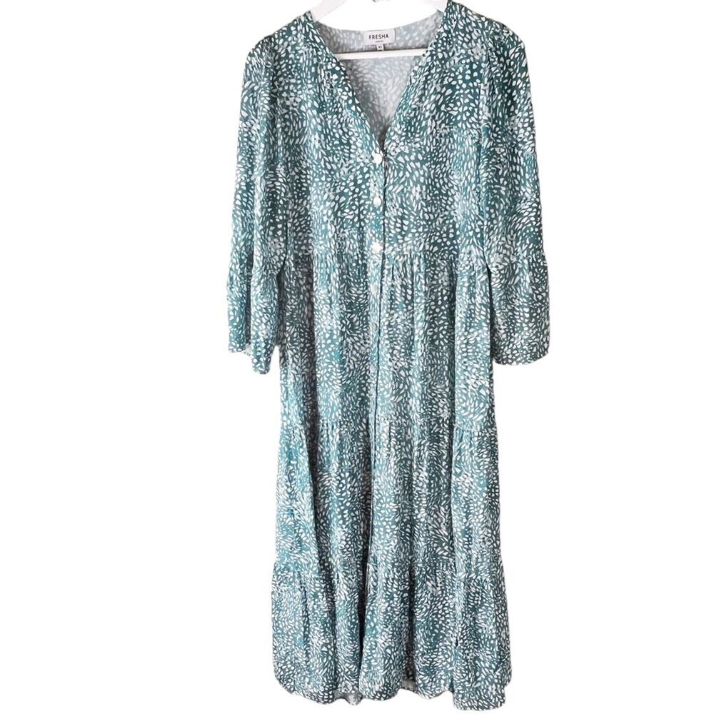Fresha London Button Front MIDI Printed‎ Dress XS US 4 UK 8